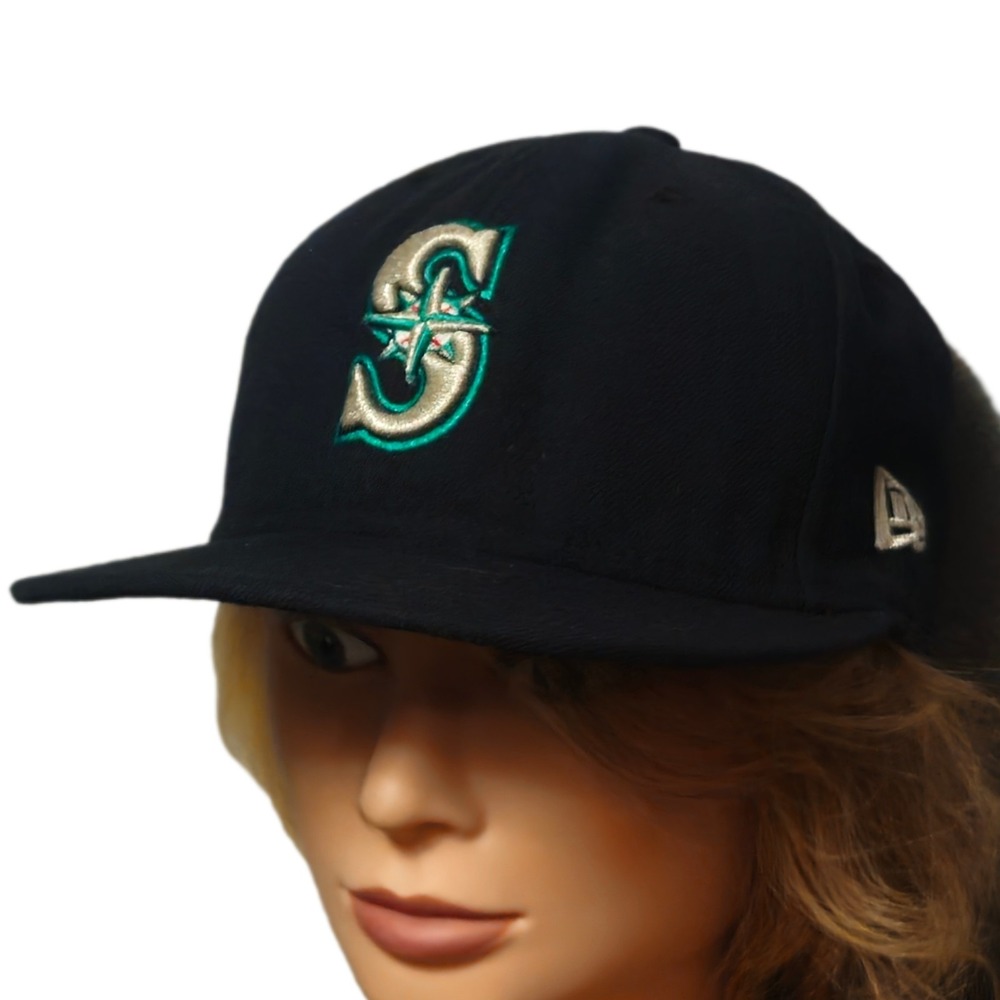 New Era 59FIFTY Seattle Mariners Fitted Hat Mens 7 Blue MLB Baseball Cap OnField
